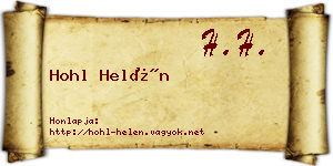 Hohl Helén névjegykártya